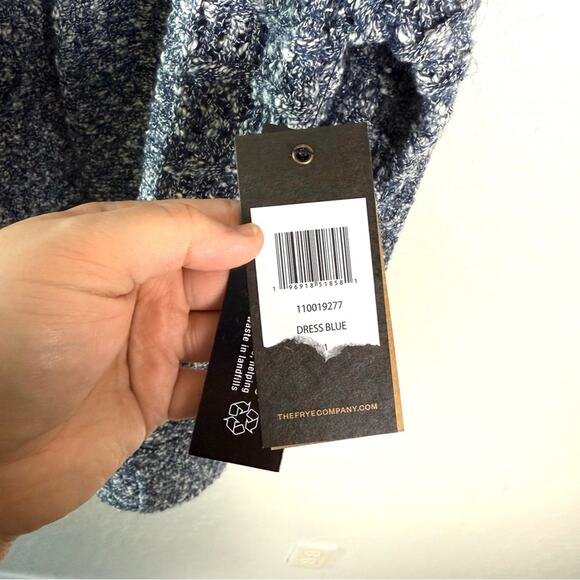 Frye Blue Marled Knit Open Front Cardigan Sweater M NWT - Picture 14 of 15